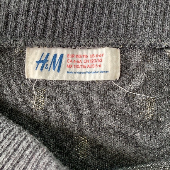 H&M Gray Sweater Skirt 4-6 yrs. Gold Design EUC - Picture 4 of 8